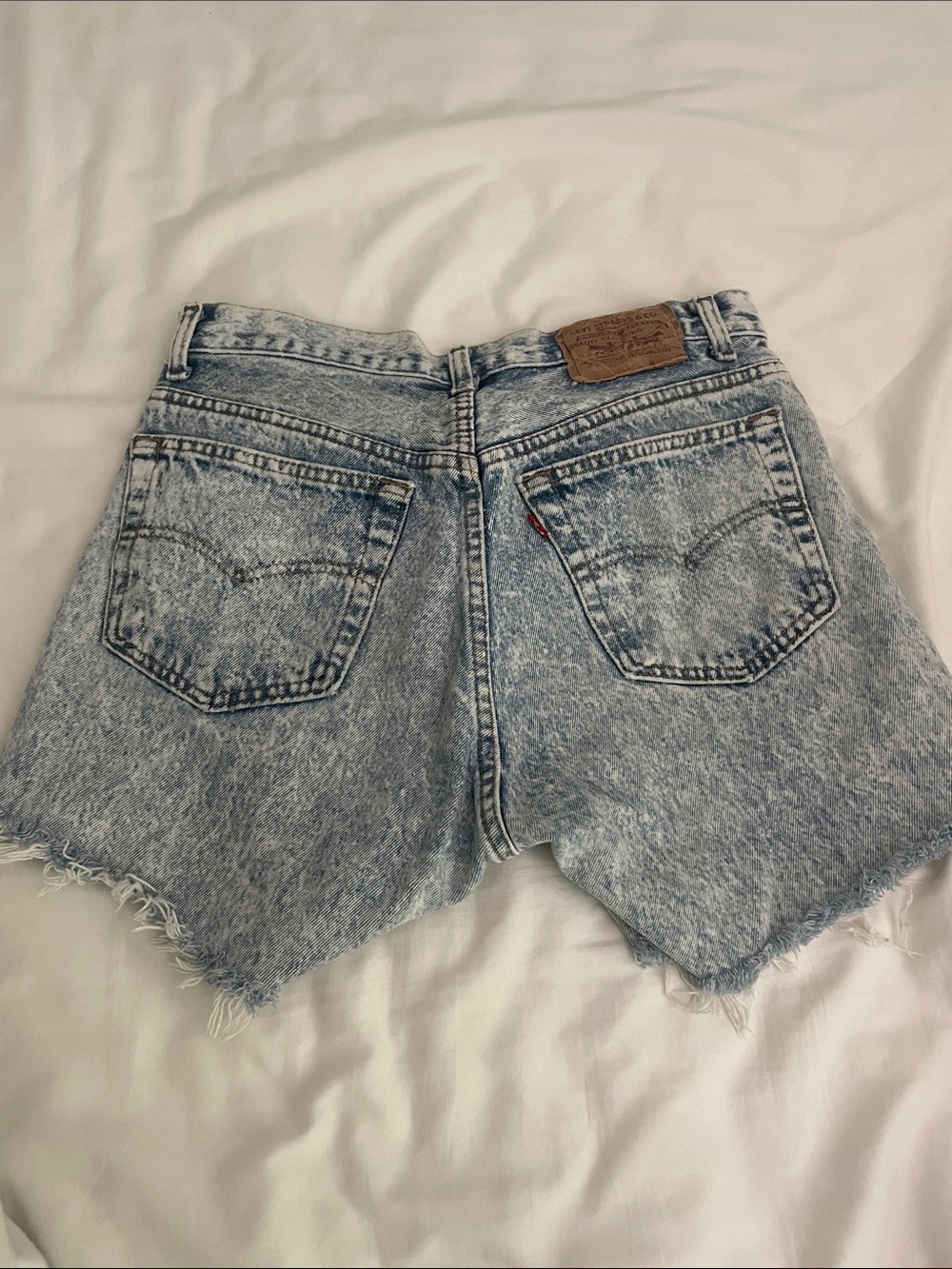 Levi Women's Acid Wash Denim Cutoff Shorts - Light Blue